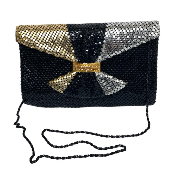 Source Unknown Handbags - Vintage Black/Silver/Gold Mesh Chainlink Purse (B2)